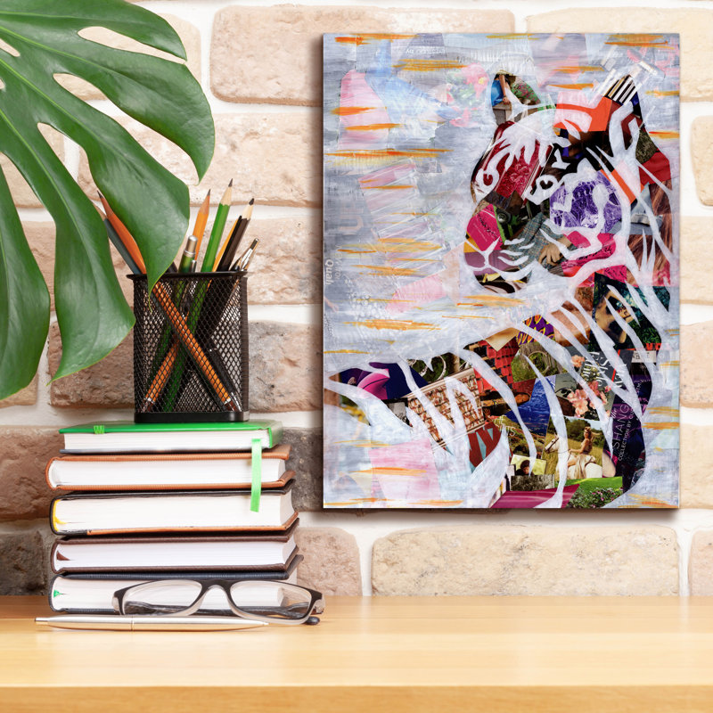 «Tiger» par Artpoptart, art mural sur toile, H 16 po x l 12 po x P 0,75 po