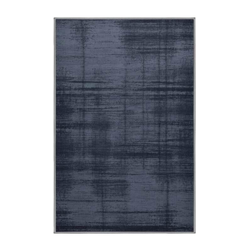 Tapis abstrait gris lavable à la machine, Rectangulaire 2 pi x 3 pi