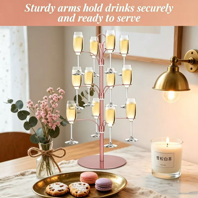Rose‑Gold Champagne Tower Drink Display Stand