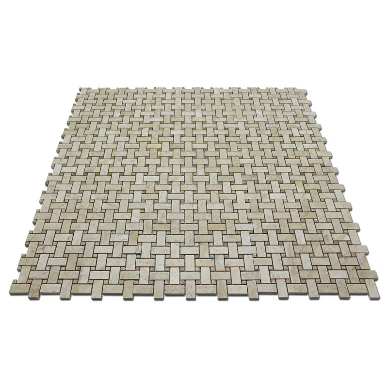 BASKET WEAVE CREMA NOUVA w/EMPERADOR DOT POL