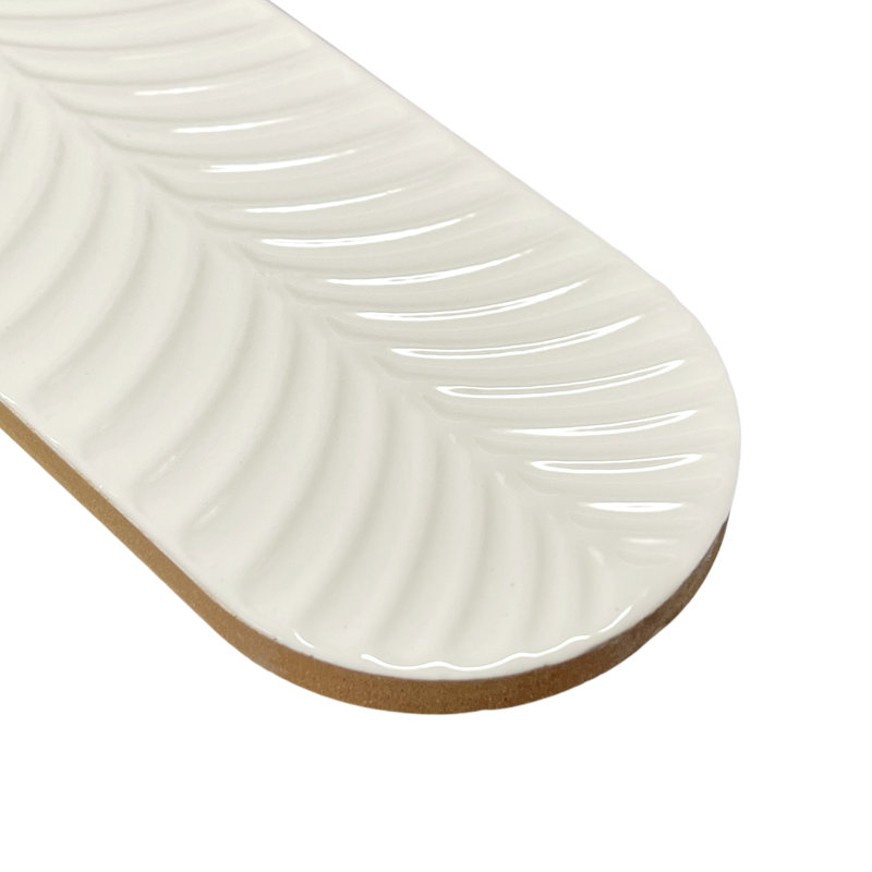 Feather 3 in. x 12 in. 3D Glossy Ceramic Subway Wall Tile (20 PCS, 4.84 Sq. Ft./Case), White