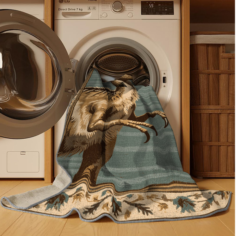 Tapis gris dinosaures lavable à la machine, Carré 6 pi