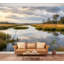 Papier peint adhésif pelez et collez Seren Marshland Landscape White Heron Reflection Water-1626594963
