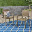 Chaises de salle à manger d'extérieur empilables en bois d'acacia durable pour les petits espaces et les espaces de patio