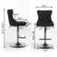 Rose moderne, 2 places, hauteur d'assise réglable de 63,5 à 84 cm, revêtement en velours avec dossier, confortable, base idéale pour la maison, le pub et l'îlot de cuisine, boutons tirés à la main, clous décoratifs, 2 dossiers pour un confort optimal.