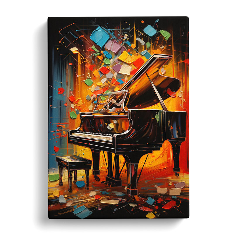 Piano Hard Edge Painting - Wrapped Canvas, 50cm H x 35cm W x 3cm D