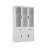 White 2-Drawer Bookcase With Glass Doors-869916057