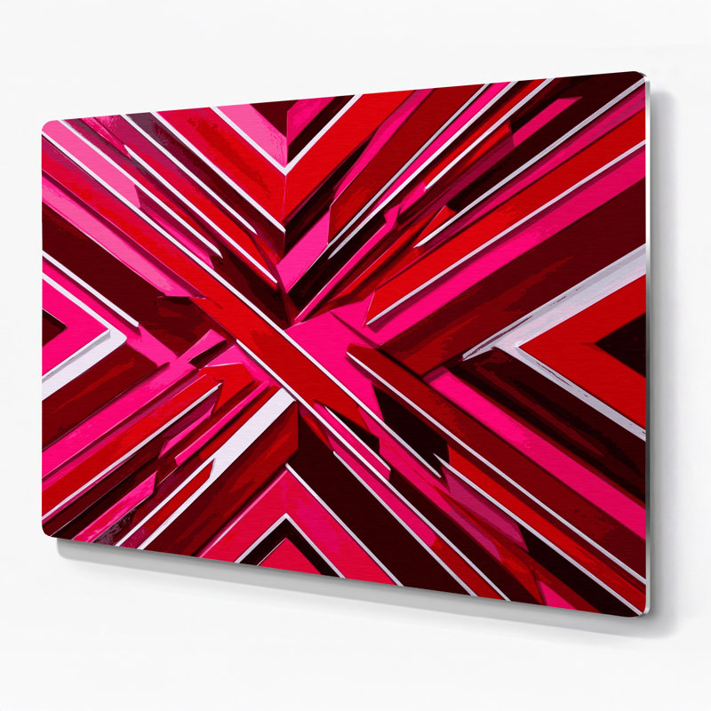 Art mural rigide en métal rouge 23, H 20 po x l 24 po