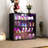 4 Tier Wooden Shoe Box With Led & Tempered Glass Door - Stackable Storage Display Case For Sneakers And --412217018