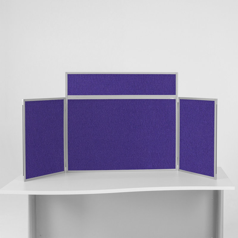 Free-Standing Reversible Bulletin Board 80cm H x 180cm W, Purple