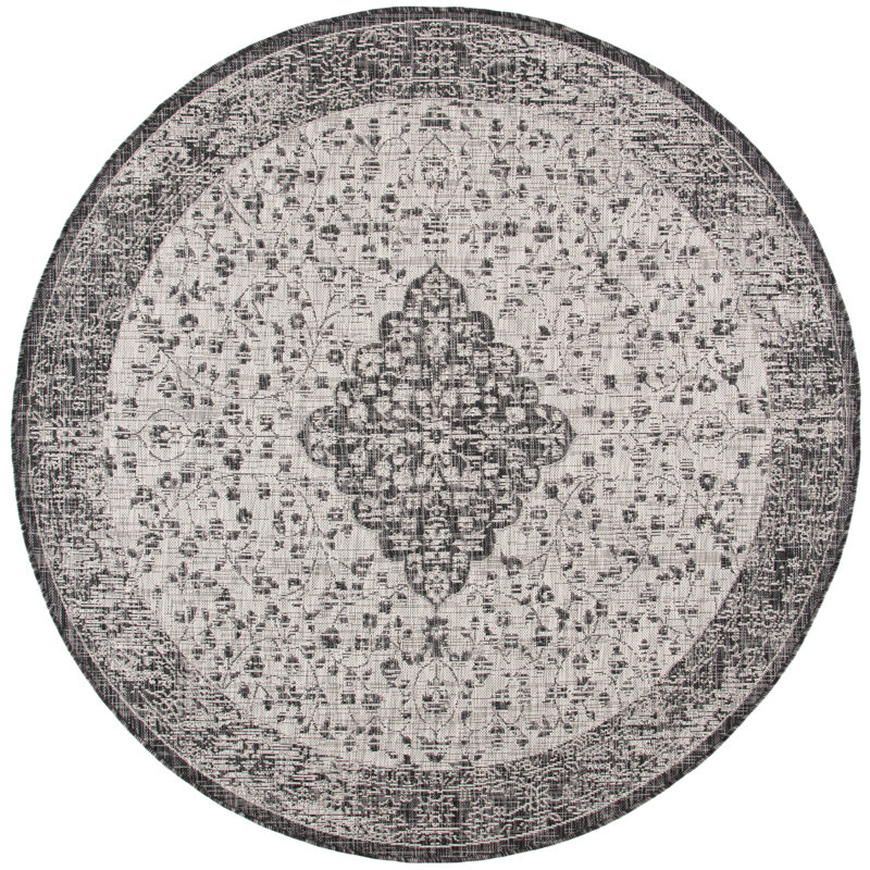 Arneshia Oriental Indoor/Outdoor Area Rug, Round 6'7"