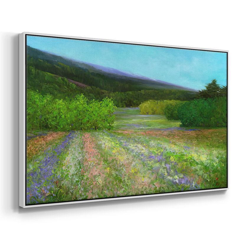 Printemps encadré sur toile, H 27 po x l 41 po x P 2 po, Blanc