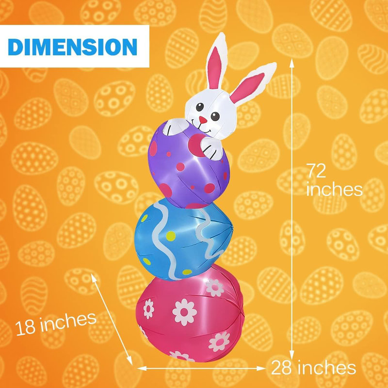 Lapin de Pâques avec œufs gonflable