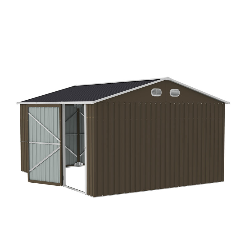 Grande remise avec rangement, remise à outils moderne en métal 10 x 12 pi