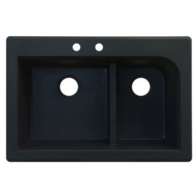 Radius 33'' L Double Bowl Granite Kitchen Sink