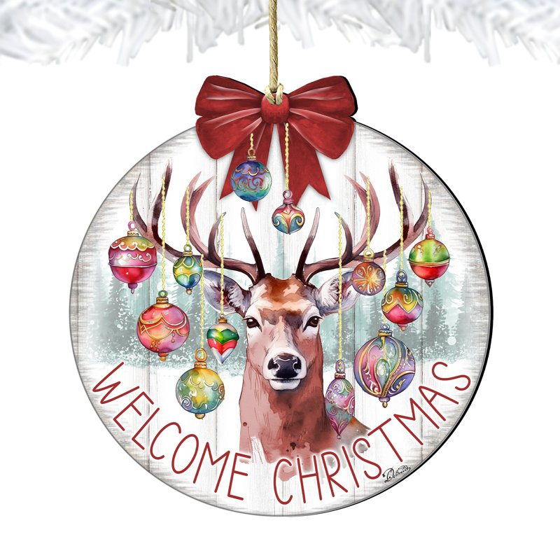 Ornement en bois Welcome Christmas