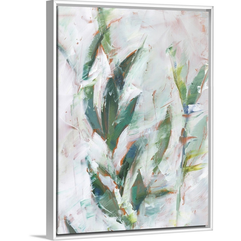 «Tropical Foliage Study II», art mural sur toile, Toile avec cadre blanc, H 34 po x l 26 po
