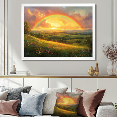 Rainbow Over The Hills At Dusk II - Rainbow Wall Art