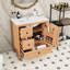 Meuble-lavabo en bois avec lavabo en céramique, tablette réglable et tiroirs