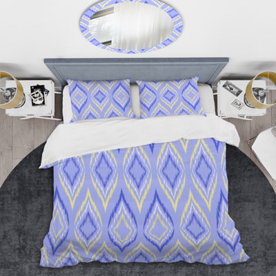 Blue/Cream Microfiber Duvet Cover Set
