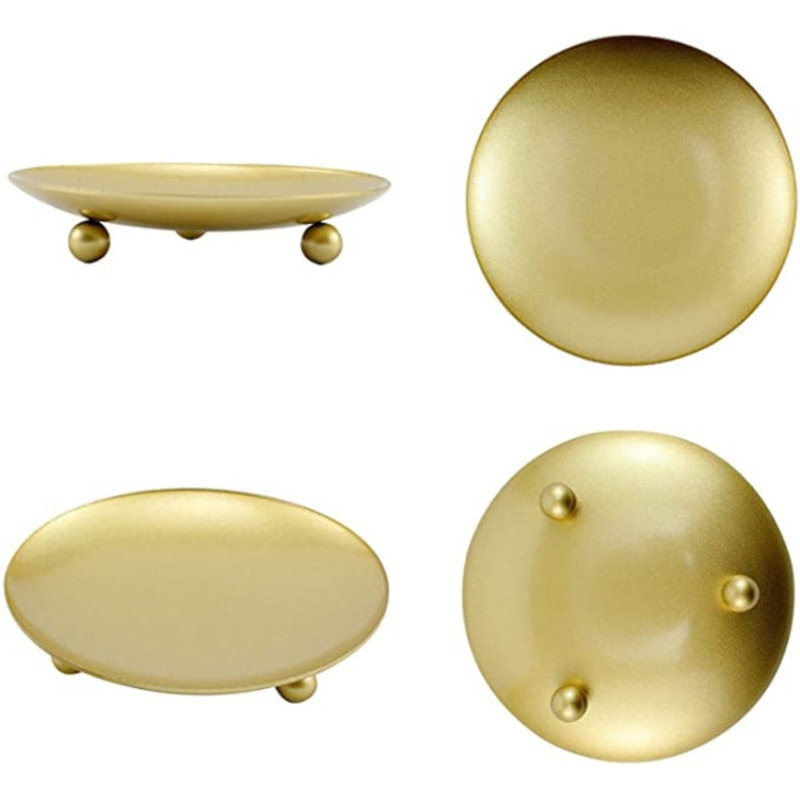 0.39'' H Iron Tabletop Tealight Holder, Gold, 0.39" H x 2.76" W x 2.76" D