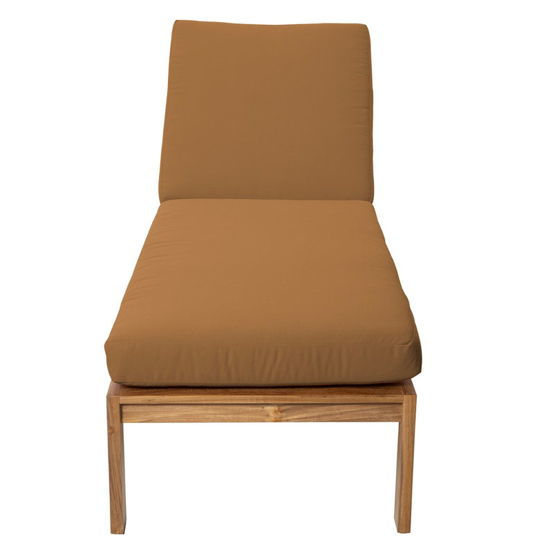 Venice Outdoor Teak Chaise Lounge, Camel