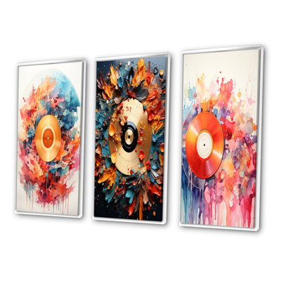 " Colorful Vinyl Grooves " 3 - Pieces