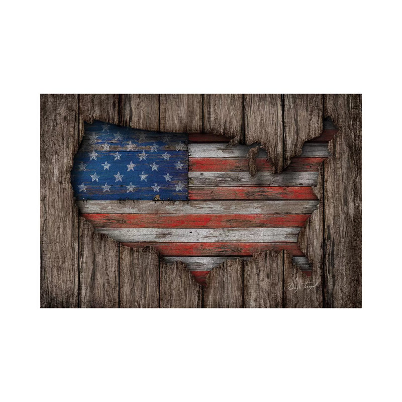 American Wood Flag by Diego Tirigall - Wrapped Canvas Print, 101.6 cm H x 66.04 cm W x 1.91 cm D
