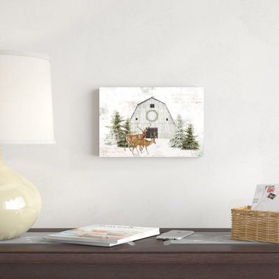 «Wooded Holiday I - Festive Reindeer» par Katie pertiet, impression à la machine