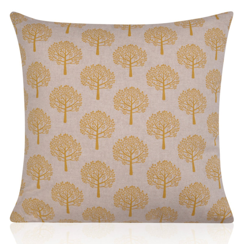 Imane Abstract Square Throw Cushion, Yellow