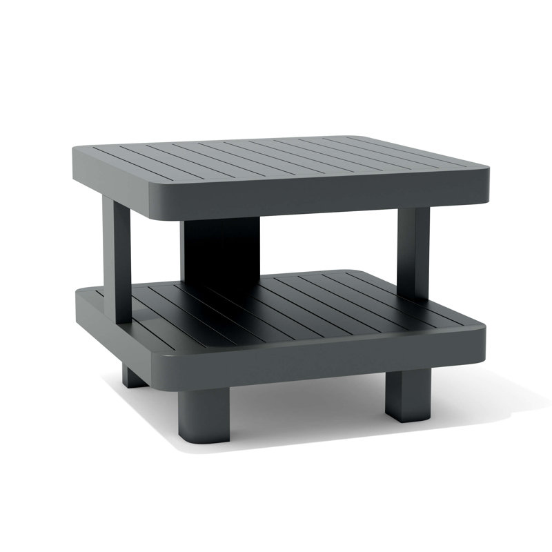 Ensemble de conversation avec coussins Massud Sunbrella, Gris, 2 fauteuils, canapé, repose-pieds, table, table d