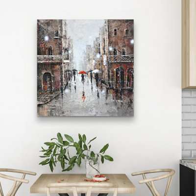 City rain - 32"x32" art on canvas