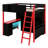 Wood Loft Bed With Desk, Ample Storage Space And Light-2029505972