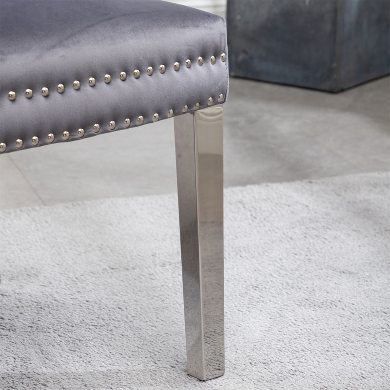 Chaise de salle à manger rembourrée Izzabelle, Gris
