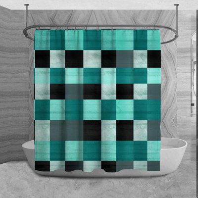 Tapis de bain à carreaux