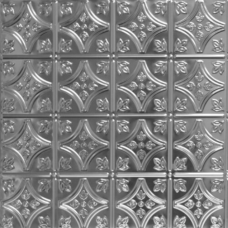 Tiny Tiptoe Nail-up Tin Ceiling Tile, Silver, 2.02 ft. x 2..02 ft.
