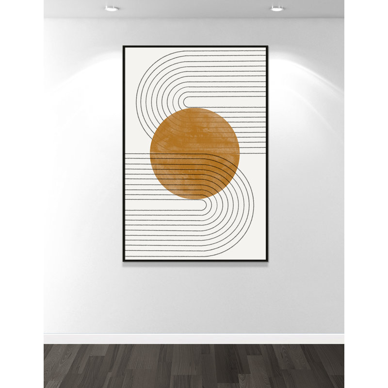 Échos courbés par Miuus Studio, Framed Canvas, 41.5'' W x 61.5'' H, Espresso Floater