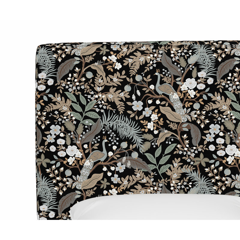 Elly Headboard, King, Rpc Peacock Black Linen