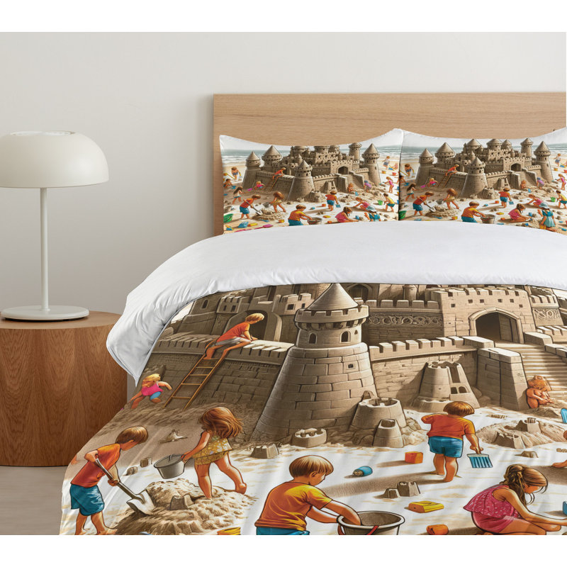 Ensemble de housse de couette en microfibre, Housse de couette très grand + 2 taies décorativ