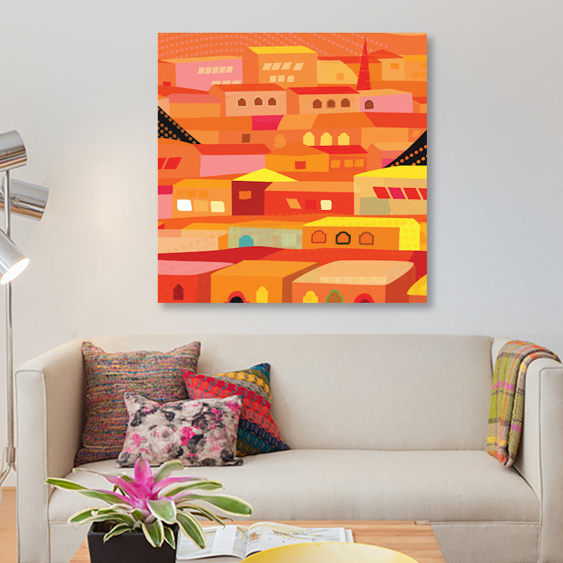 « oaxaca maisons », impression sur toile, H 12 po x l 12 po x P 0,75 po, Pas de tapis, Toile tendue