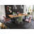 Acacia Solid Wood Top Metal Base Dining Table-1329187567-1329187563-1329187558