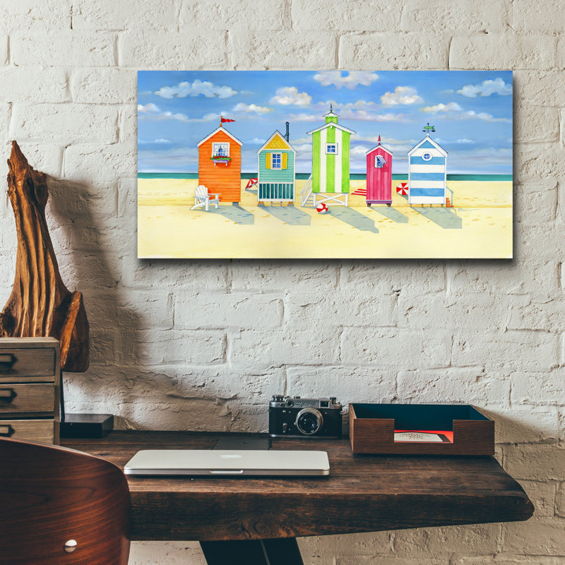 «Brighton Beach Huts» par Paul Brent, acrylique, H 12 po x l 24 po