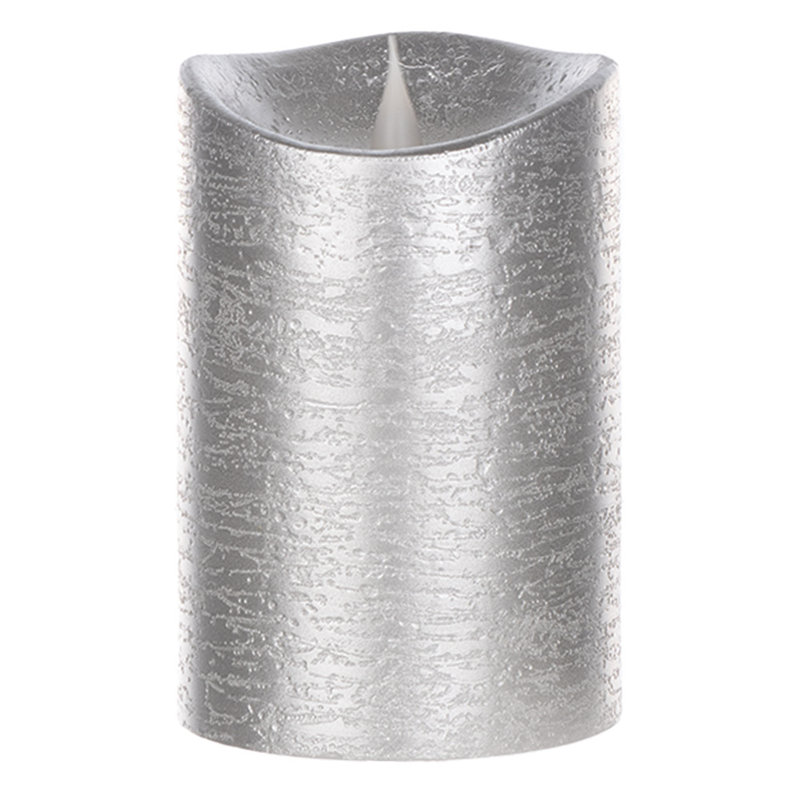 Ensemble de bougies sans flamme 2 pièces sans parfum, H 5,25 po x l 3,5 po x P 3,5 po, Argent