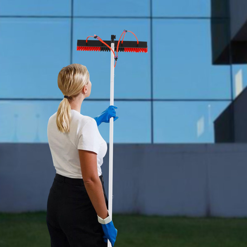Adjustable Window Aluminum Cleaning Tool With Brush, 362.48" H x 21.65" W x 3.15" D