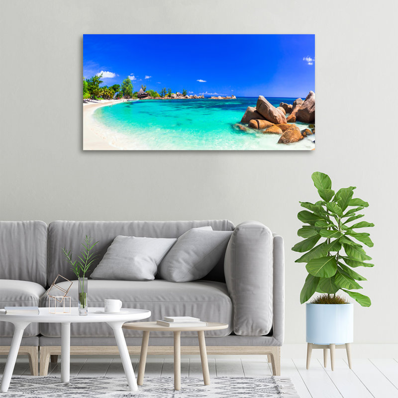 Seychelles Beach - Wrapped Canvas Print, 50cm H x 100cm W