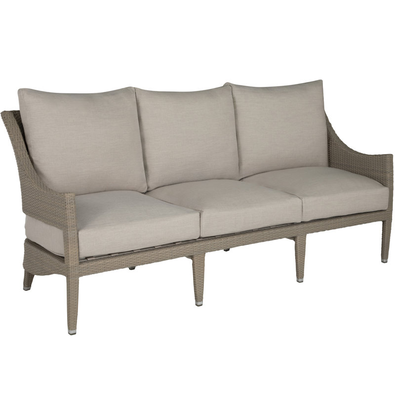 Athena N-Dura Resin Wicker Outdoor Sofa, Welt, Linen Chambray, Oyster