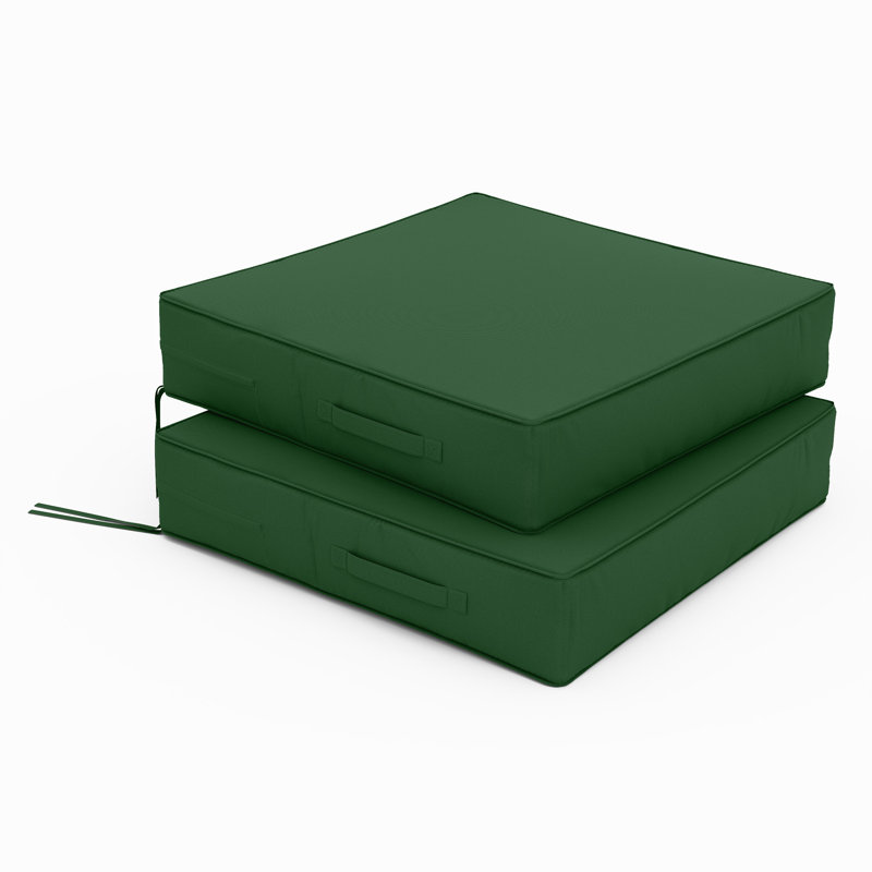 Coussins de siège d'extérieur (ensemble de 2), Vert, L 24 po x P 24 po, 5 pouces
