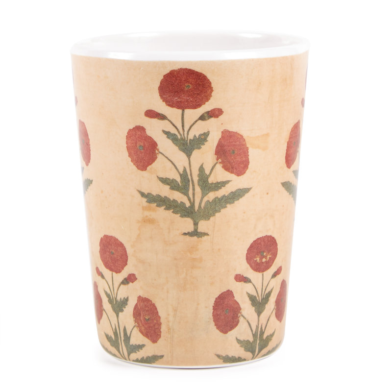 Ensemble de 4 gobelets coquelicots rouges