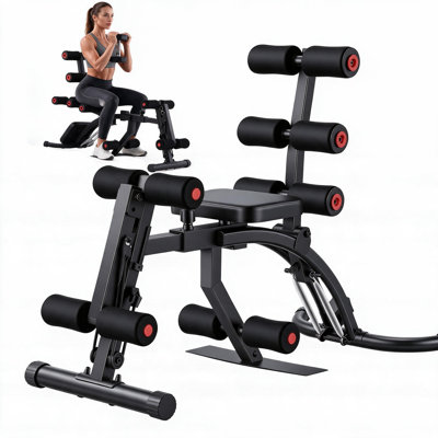 Himimi Ab and Squat Machine, 485 lb Capacity, ASTM Certified, Spring-Assisted Adjustable Design for Home Gym