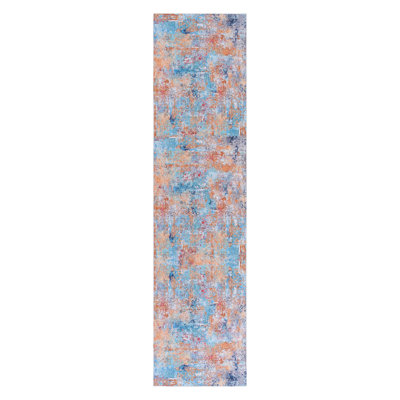Multi Washable Rug 2'6'' x 10' Runner Rug (Multi, 2'6'' x 10')